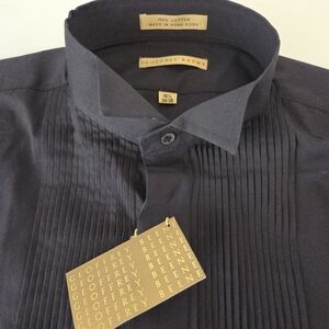 Geoffrey Beene Men's Black Pin Tuck Front Tuxedo Shirt Size Neck 16 1/2 NWT